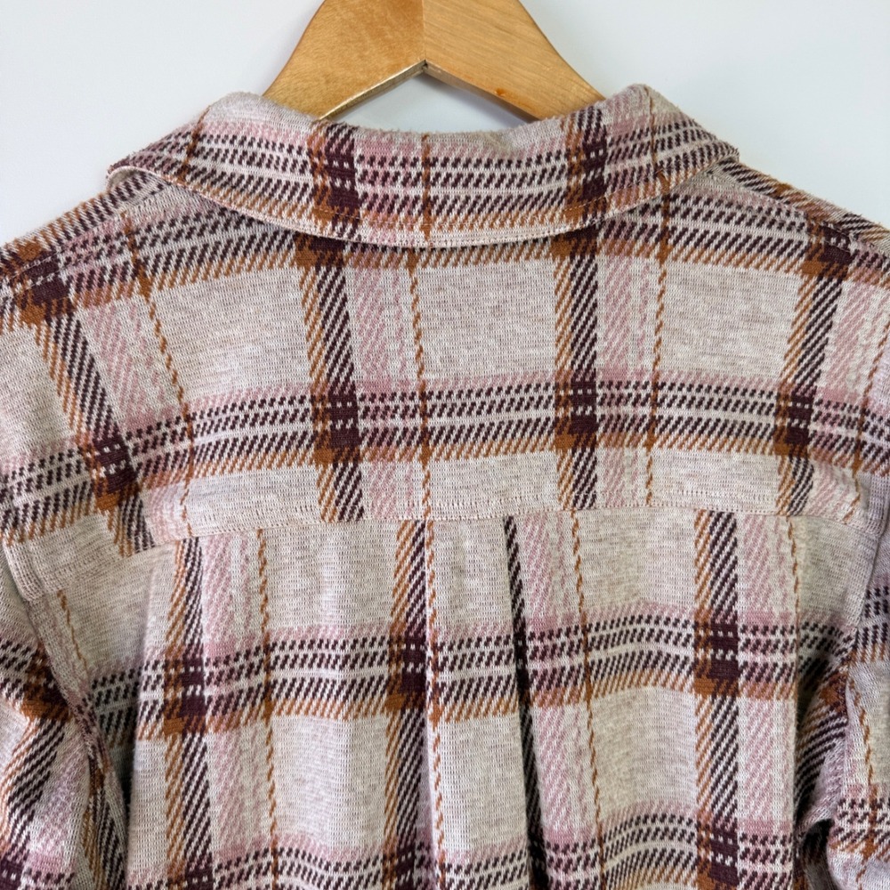 Faherty Legend Sweater Shirt Womens S Cranberry Haze Plaid Knit Excellent - Picture 6 of 9